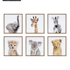Kate and Laurel Animal Portrait Wall Art Set - Gray, Brown, Black